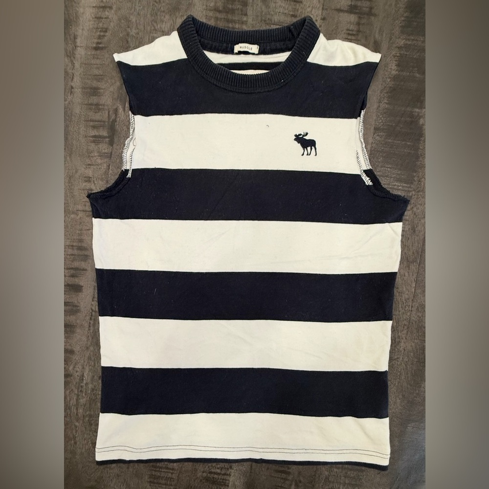 Black and White Tank Top with Bold Stripes